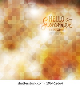 bright summer background with geometric shapes, vector illustration