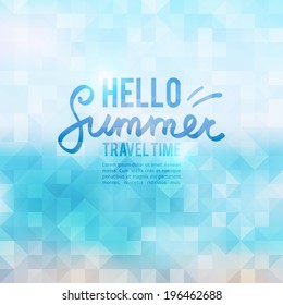 bright summer background with geometric shapes, vector illustration