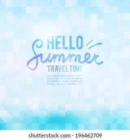 bright summer background with geometric shapes, vector illustration