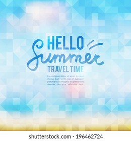 bright summer background with geometric shapes, vector illustration
