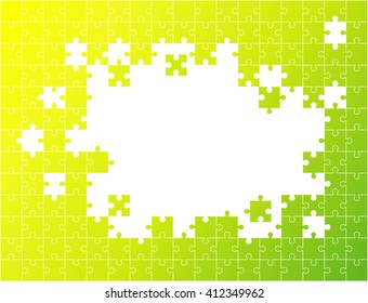 bright summer background with puzzle pieces with space for your text