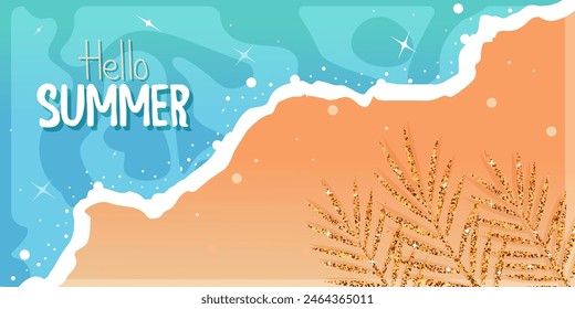 Bright summer banner. Summer nature vector background design. Horizontal poster, greeting card.Vector.