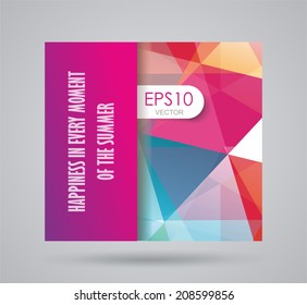 Bright summer card with abstract geometric background for use in design. Vector