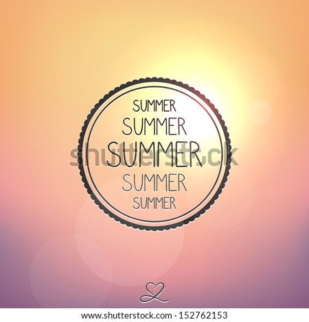 Bright summer card, sunset.