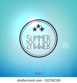 Bright summer card, under water.