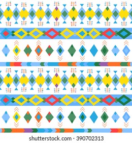 bright summer colored,mexican motifs seamless pattern, white background