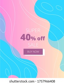 bright summer flare with wavy lines and the inscription super sale