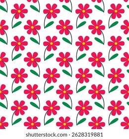 Bright summer floral print for fabric, textile, paper. Tiny wildflowers seamless pattern. Cute bloom kid background, vector graphic