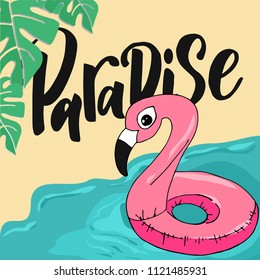 Bright summer illustration with hand written text.