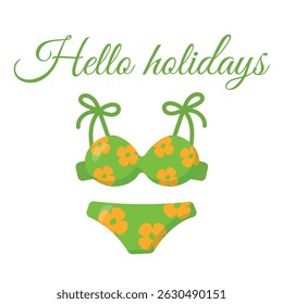 Bright summer illustration. Perfect for summer vacations, travel promotions and holiday cards.