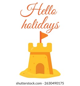 Bright summer illustration. Perfect for summer vacations, travel promotions and holiday cards.