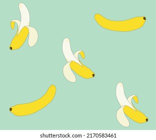 bright summer pattern of bananas
