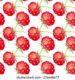 Bright summer pattern of strawberries. Strawberries watercolor - juicy, ripe, berry. The pattern for the fabric, design, printing, shops, cafes and restaurants. For printed products.