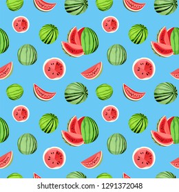 Bright summer pattern. Tropical fruit. Watermelon