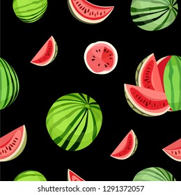 Bright summer pattern. Tropical fruit. Watermelon