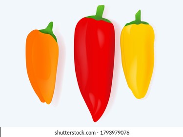 Bright summer pepper yellow red orange