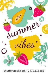 Bright  summer poster. Cover design. Flat vector illustrations