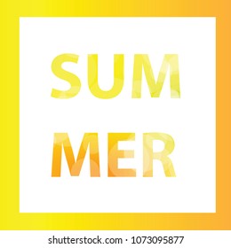 Bright Summer Print in yellow and orange colors on white background. For ads or design. Vector illustration eps10.