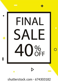 A bright summer sale for advertising. A banner template for a website with a flat design. Vector illustration for print.