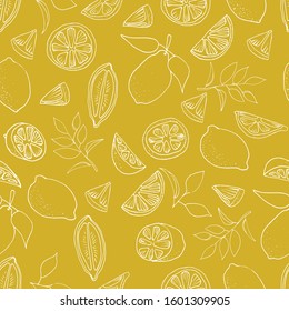 Bright summer seamless doodle pattern with cute limes sketch. Hand drawn trendy background. design background greeting cards, invitations, fabric, textiles, packaging and wallpaper.