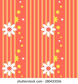 Bright summer seamless pattern with floral elements. Easy to edit.