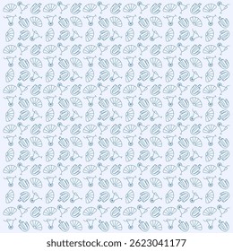 Bright summer seamless pattern with traveling fan, juice and coral reef
