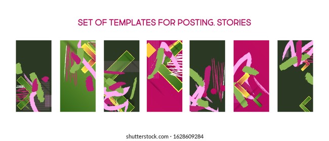 Bright summer A set of templates for posting for social media stories trending