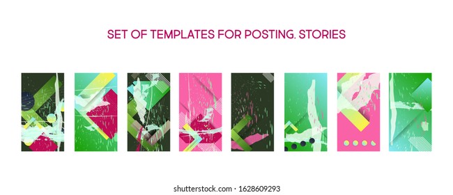 Bright summer A set of templates for posting for social media stories trending