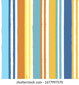 Diseño de rayas de verano brillantes, rayas de colores sin fisuras, trazos de pincel dibujados a mano. rayas de textura de grunge vectorial, fondo de playa de pincel acuarela