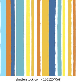 Bright summer stripe pattern, colorful stripes seamless background, Hand drawn brush strokes. vector grunge texture stripes, watercolor paintbrush line beach backdrop