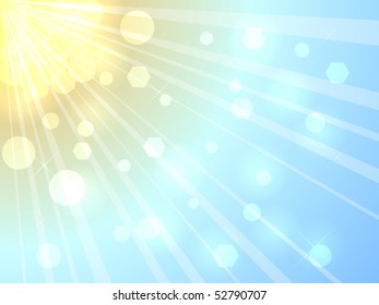 Bright summer sunshine vector background. EPS10 file.