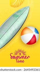 Bright summer themed illustration with a bright background