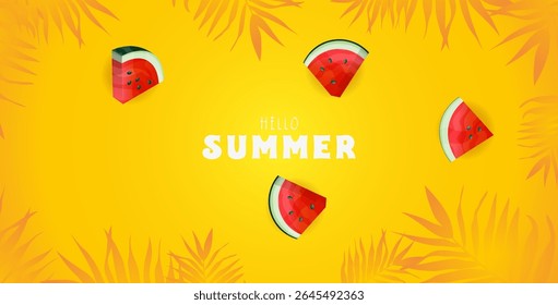 Bright summer themed illustration with a bright background