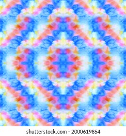 Bright, summer Tie-dye seamless pattern