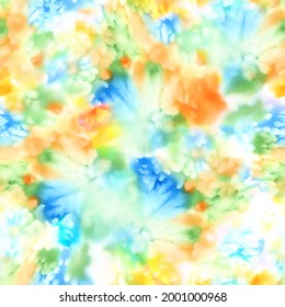Bright, summer Tie-dye seamless pattern