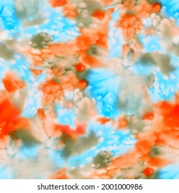 Bright, summer Tie-dye seamless pattern