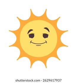 Bright sun doodle emoticon cartoon