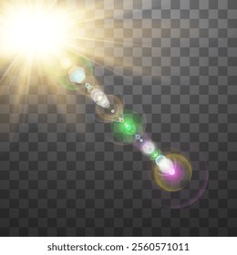Bright sun flare effect background