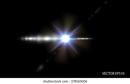A bright sun flare or glare in vector format.