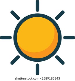 Bright sun icon adobe illustrator