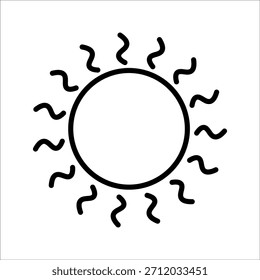 Un icono de sol brillante con rayos radiantes que simbolizan la luz del día y el calor.