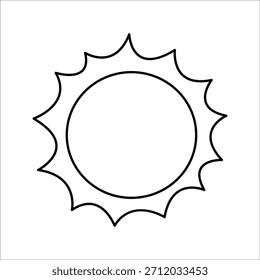 Un icono de sol brillante con rayos radiantes que simbolizan la luz del día y el calor.