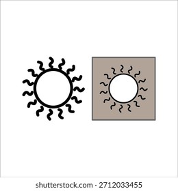 Un icono de sol brillante con rayos radiantes que simbolizan la luz del día y el calor.