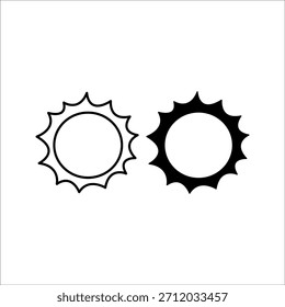 Un icono de sol brillante con rayos radiantes que simbolizan la luz del día y el calor.