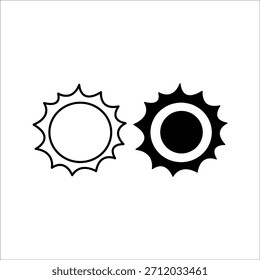 A bright sun icon with radiant rays symbolizing daylight and warmth.