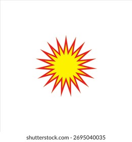 Icono brillante del sol que representa calor, energía, luz.