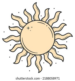 bright sun illustration over white background