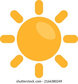 Bright sun, illustration, vector on a white background.