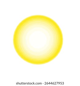 Bright Sun Isolated on White Background: Solar Energy and Light Symbol