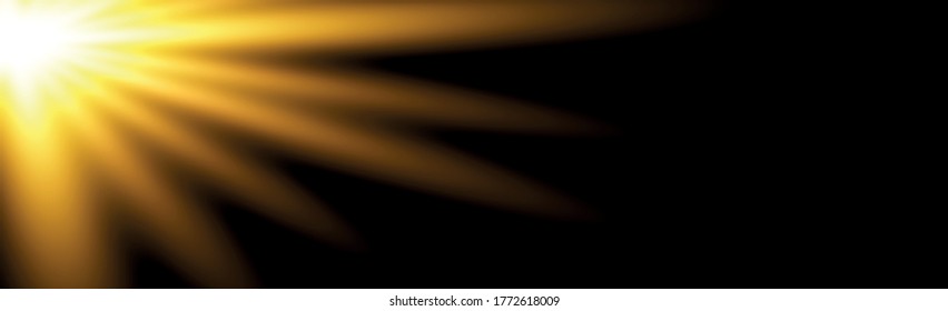Bright sun on a black background - Illustration